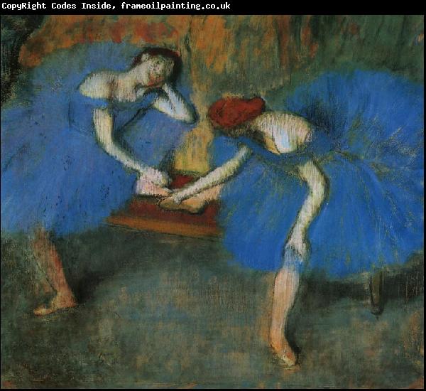 Edgar Degas Two Dancers in Blue